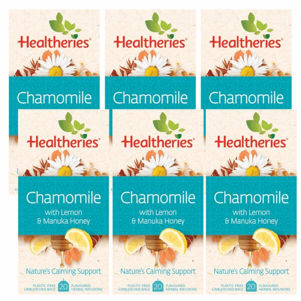 Healtheries Chamomile Tea with Lemon & Manuka Honey 20 Bags x6 (6x Packages)