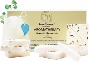 Heartsease Shower Steamers 8-Pack Long Lasting Aromatherapy Rose, Lavender, Eucalyptus, Grapefruit; Everyday Home Spa