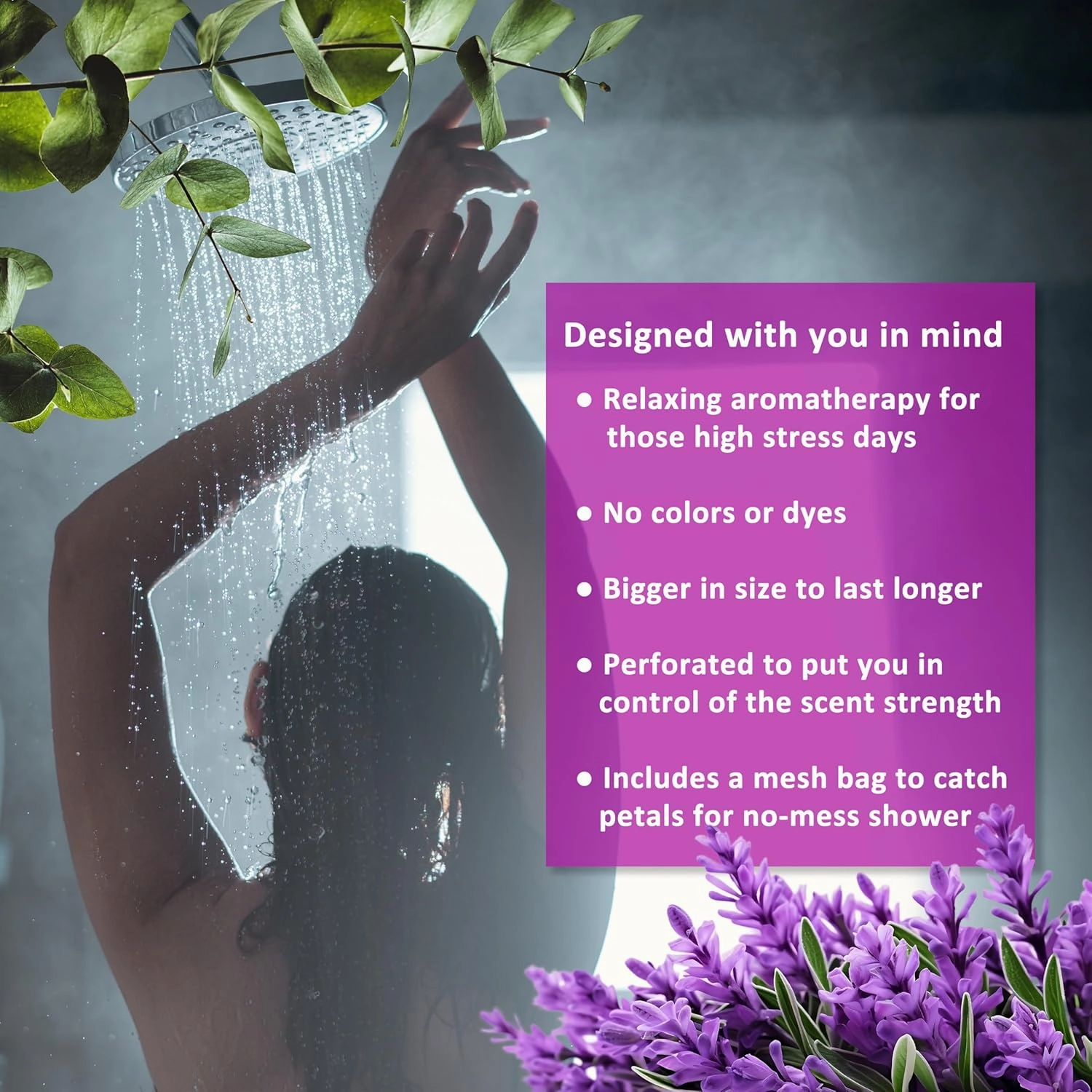 Heartsease Shower Steamers 8-Pack Long Lasting Aromatherapy Rose, Lavender, Eucalyptus, Grapefruit; Everyday Home Spa