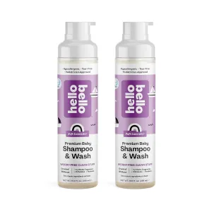 Hello Bello Extra Gentle Shampoo & Body Wash I Tear Free, Hypoallergenic and Pediatrician Tested Plant Based Formula for Babies and Kids I Lavender Scent I 20 FL Oz (2 Packs of 10oz)