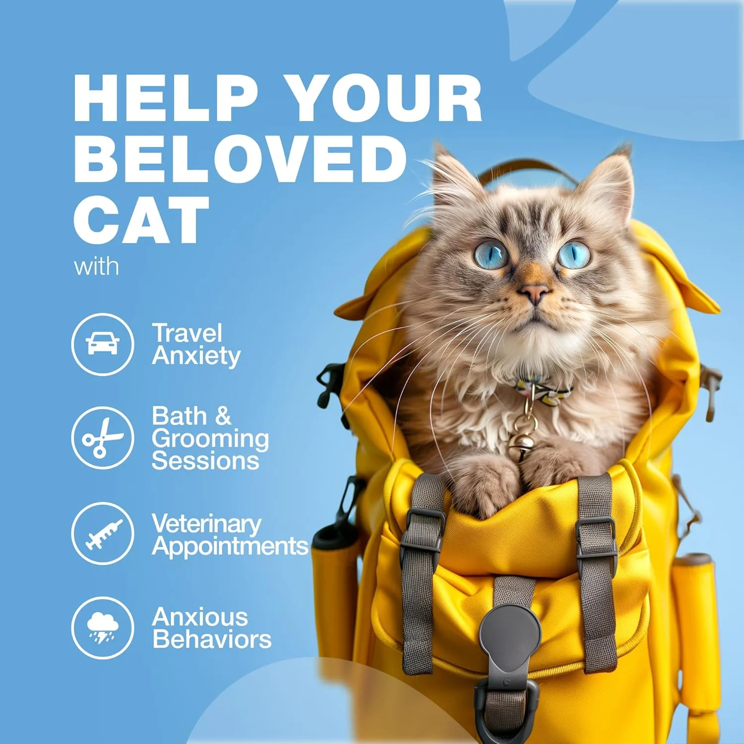 Hemp Cat Calming Treats - Probiotic Melatonin Soft Chews for Cat Anxiety Relief with Hemp Seed Oil - Calming Chews for Stress, Storms, Travel, Grooming, Separation Anxiety - Behavioural Support