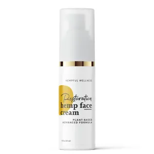 Hemp Face Cream, 500mg, Hydrating Nourishing Non Greasy, Soothing Relief | Hyaluronic acid, Pro Vitamin B5 Essential oil | Made in USA