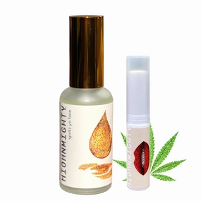 Hemp Strawberry Mint Lip Balm & Chamomile Face Mist, Moisturizing Facial Care