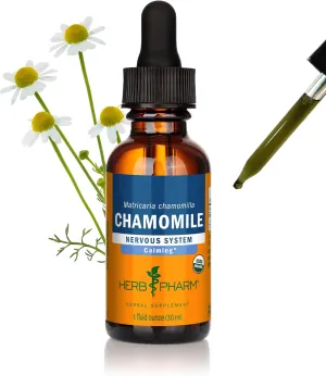 Herb Pharm Certified Organic Chamomile Liquid Extract for Calming Nervous System Support - 1 Ounce (DCHAM01)