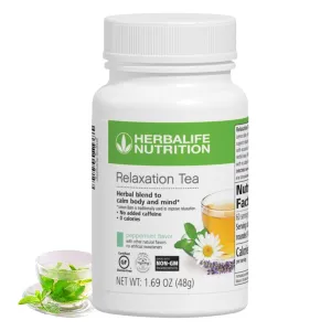 HERBALIFE Relaxation Tea: Peppermint 1.69 Oz (48g) Herbal Blend to Calm Body and Mind, Non-GM, Gluten-Free, Natural FLavor, No Artificial Sweetener, No Added Caffeine, 0 Calories