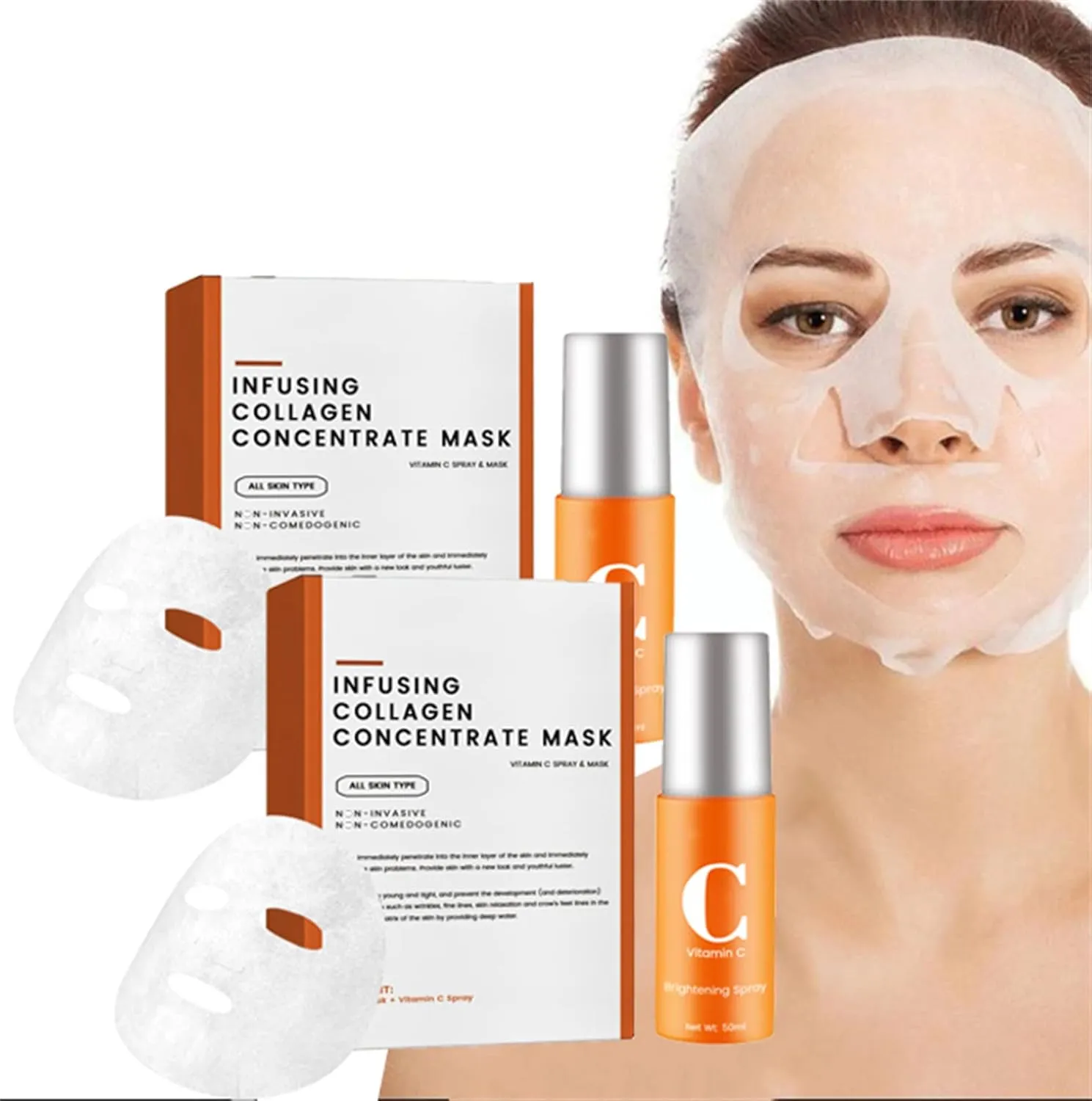 Highprime Collagen Film & Mist Kit, Dermance Korea Highprime Collagen Soluble Film, Thiccfitts Byeol Korea Infusing Collagen Anti-aging Mask, Anti-aging Smooths out Fine Lines and Wrinkle (2Set)