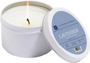 Hillhouse Naturals Lavender Decorative Candle in Tin 5oz - 100% Soy Wax Blend - Lavender & Eucalyptus Essential Oils - Aromatherapy Candle for Relaxation & Freshness - Made in The USA - Small Batch