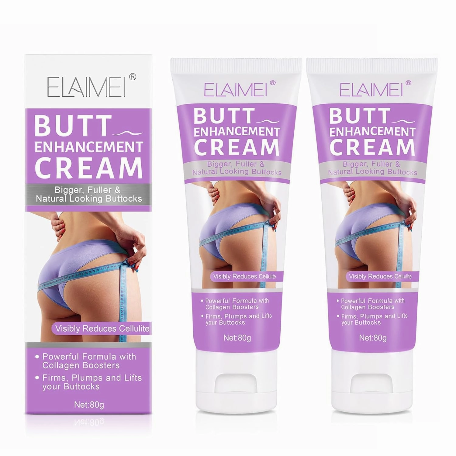 Hip Lift Up Cream,Hip Buttock Enlargement Cream,Effective Shaping Eliminate Printing Firming,Deeply Moisturizing Buttocks Massage Lotion 2 pcs 80gx2