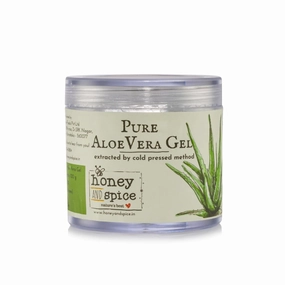 Honey and Spice Aloe-Vera Gel 100% Pure Natural Moisturiser For Multipurpose Use For Face & Hair | Hydrating Moisturizing Soothing Skin | Multipurpose Gel (3.5 Ounce)