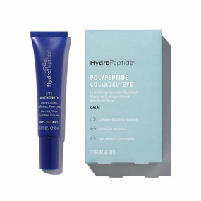 HydroPeptide Eye Authority and Collagel   Hydrogel Eye Mask, Bundle, (0.5 Ounce and 8 Count)
