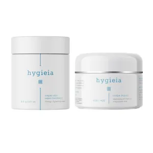 Hygieia   Eternal Youth Bundle - Crepey Skin Repair Cream 4 OZ & Full Body Moisturizing Cream 8 OZ - Revitalizes & Nourishes Dull, Dry & Textured Skin