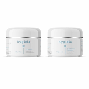 Hygieia   Radiant Skin Duo - Collagen Cream (4 OZ) & 2% Retinol Cream (4 OZ) - Restore Youthful Glow and Reduce Wrinkles