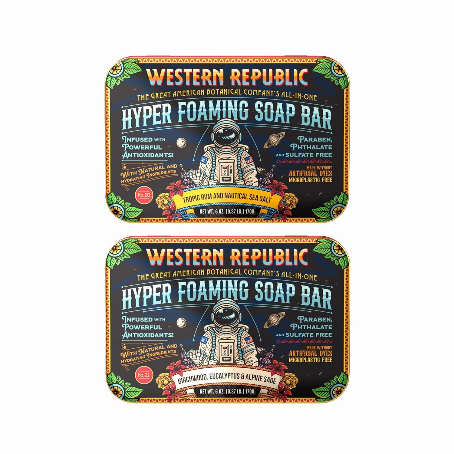 Hyper Foaming Soap Bar (2 Pack) | Double Scent Starter Kit | Ultra-Lathering Bar Soap for Men with Hydrating & Anti-Aging Ingredients