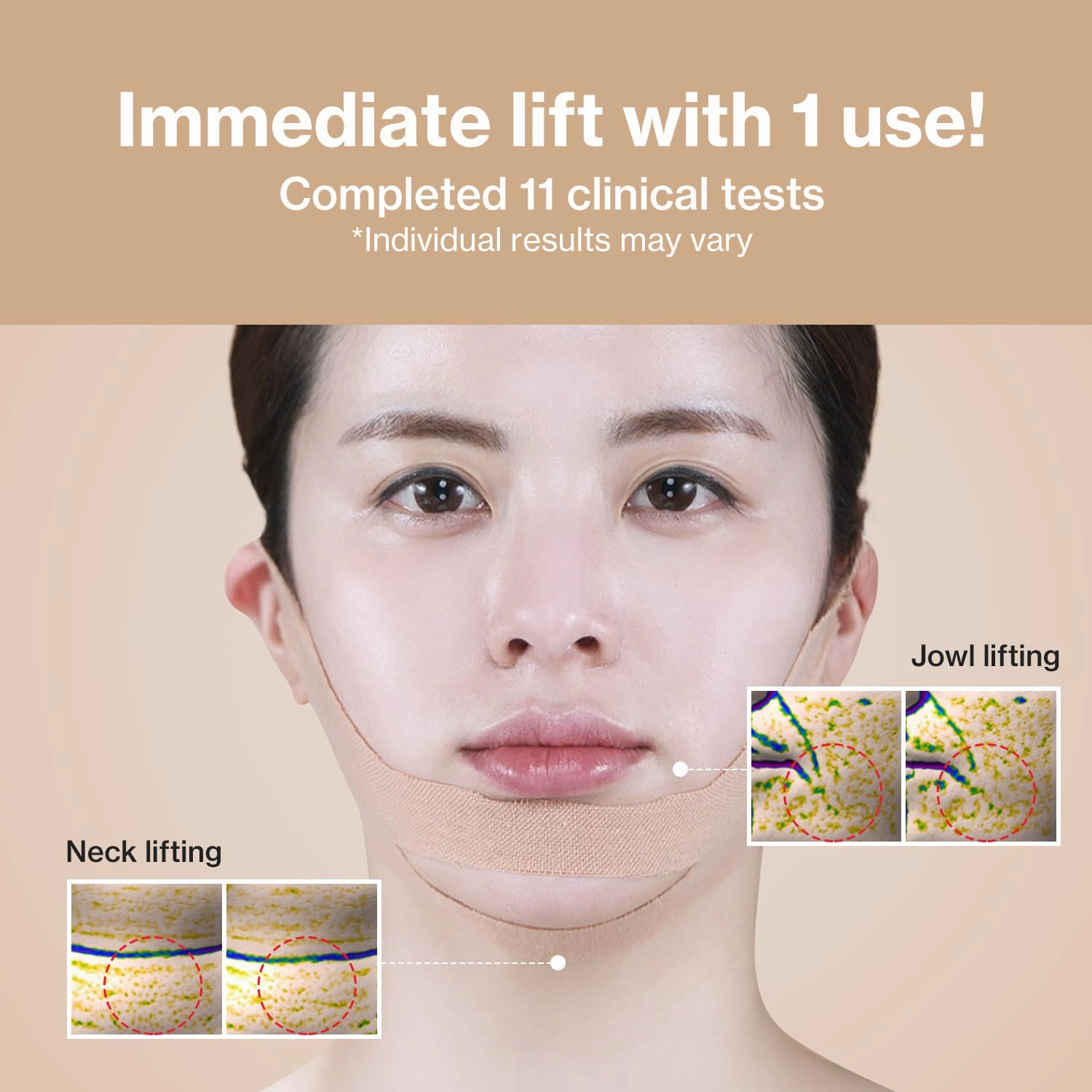 id Face Fit Minus Band V2(4ea) | V Line Lifting Collagen Mask with Peptide for Firming & Lifting | Jawline Shaper Mask at Home for Improving Skin Elasticity | Chin Strap for Double Chin for Women