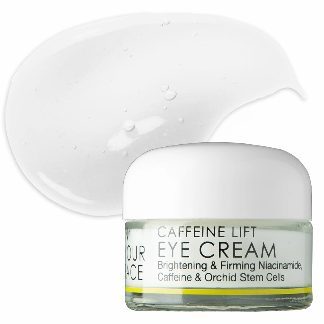 IN YOUR FACE Caffeine Lift Eye Cream Anti Aging - Caffeine Eye Cream for Dark Circles - Lightweight & Hydrating Formula with Niacinamide, Matcha, Vitamins A C D E & K - Vegan & Cruelty-Free