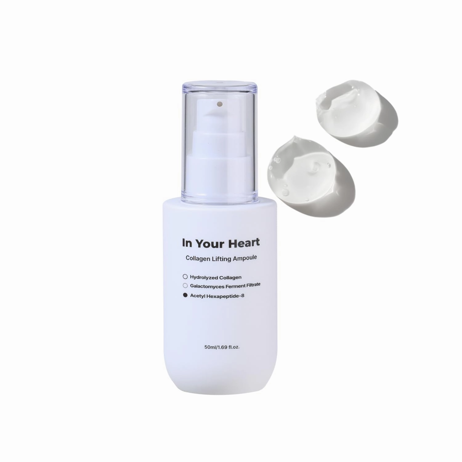 In Your Heart Collagen Lifting Ampoule 1.69 fl oz Anti-Aging Serum with French Hydrolyzed Collagen, Acetyl Hexapeptide-8, Adenosine, and Hyaluronic Acid for Skin Firming and Deep Hydration