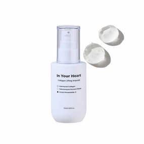 In Your Heart Collagen Lifting Ampoule 1.69 fl oz Anti-Aging Serum with French Hydrolyzed Collagen, Acetyl Hexapeptide-8, Adenosine, and Hyaluronic Acid for Skin Firming and Deep Hydration