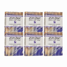 Indigo Wild Zum Goat's Milk Soap Bar - Bar Soap for Hands & Body Made with Essential Oils - 3 oz - Frankincense-Lavender (6 Pack)
