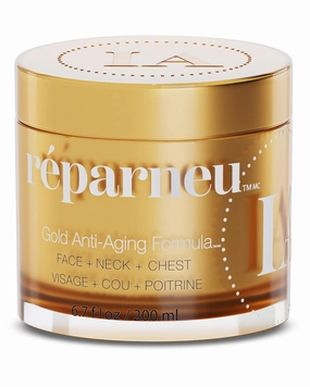 InfiniteAloe réparneu Gold Anti-Aging Formula, Neck Firming, Face Tightening, Anti Wrinkle Face Cream - Organic Aloe Powered with Collagen, Peptides & Retinyl - 6.7oz Jar