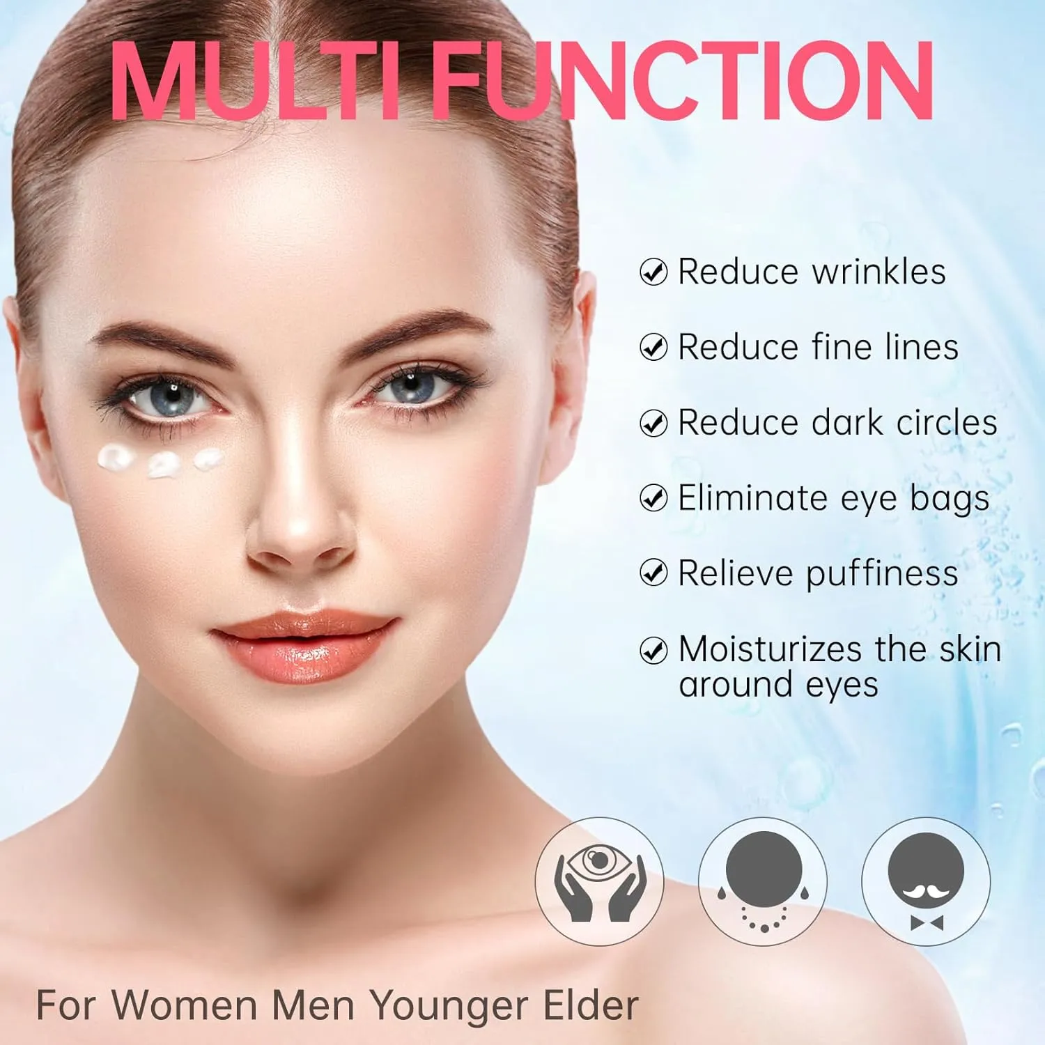 Instant Reduces Under-Eye Bags: Retinol Under Eye Cream - Eyes Cream for Dark Circles and Puffiness, Treatment Hydrates, Smooth Wrinkles, Firms The Delicate Skin Under The Eyes 0.7 OZ