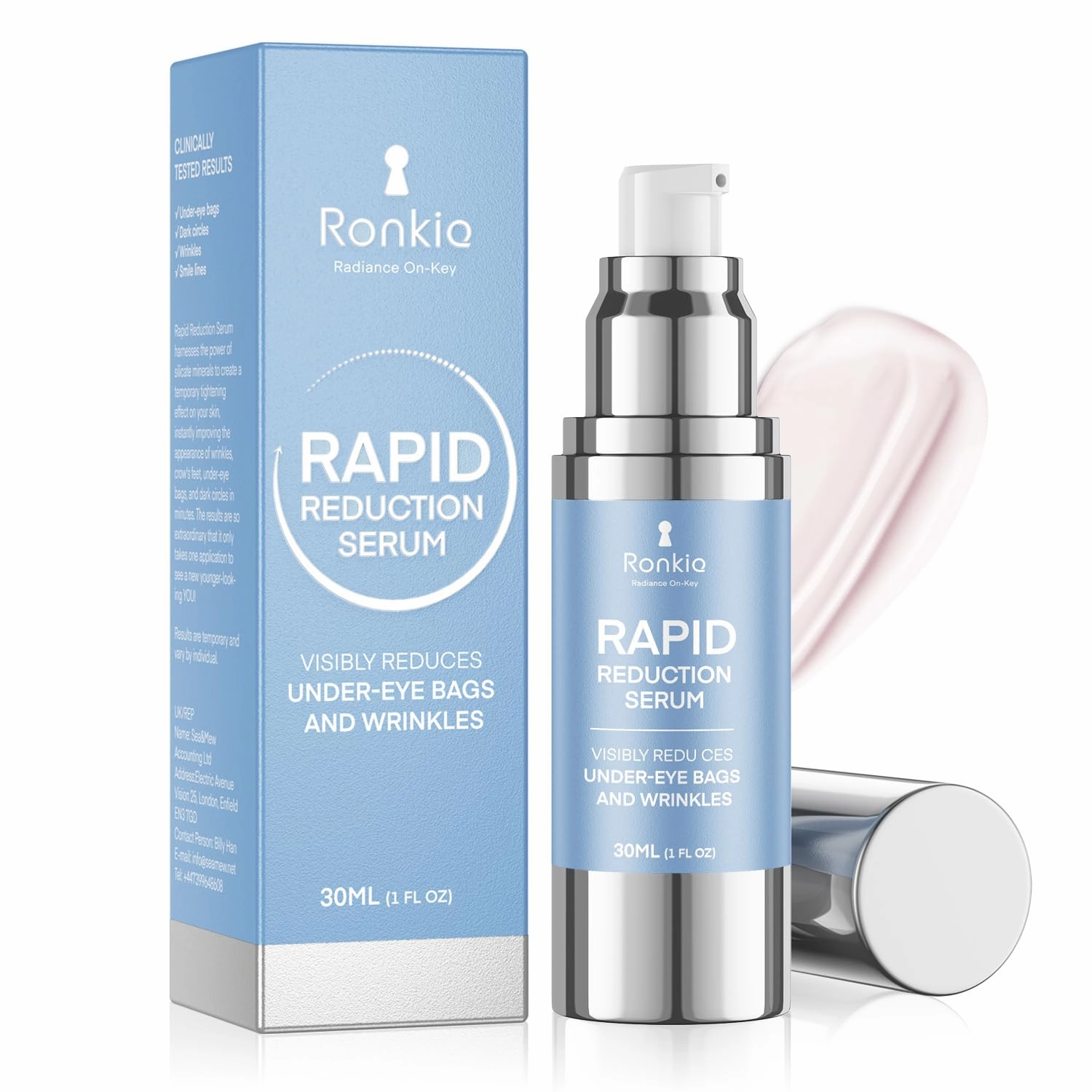 Instant Face Lift Cream: Rapid Reduction Eye Serum Firms Under Eye Bags and Wrinkles for Middle-aged Women Before Dating & Work 1 Fl Oz