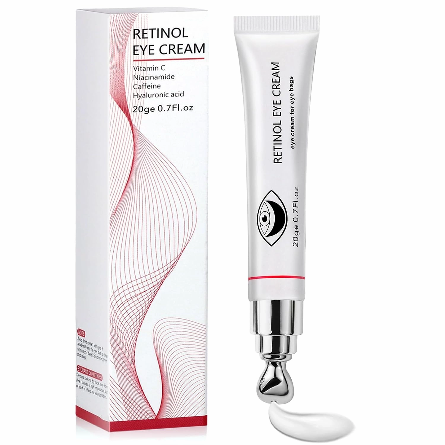 Instant Reduction of eye bags-Retinol Eye Cream Dark circles,Relieves Dark Circles And Puffiness, Youth Eye Cream: Anti-Wrinkles,Hydrating, Tightens The Delicate Skin Under The Eyes 0.7 OZ -B