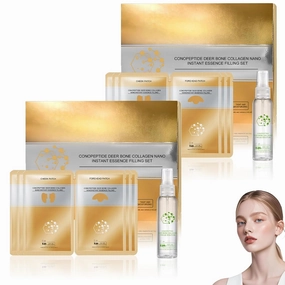 Instant Skin Essence Collagen Set - Spiral Peptide Deer Bone Collagen Essence Kit, Firming Elasticity to the Skin with Silky-Smooth Texture (2PCS)