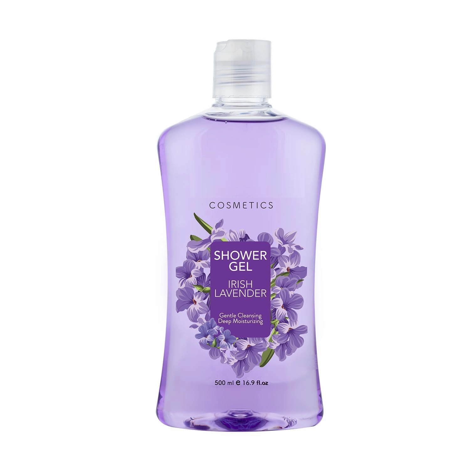 Irish Lavender Shower Gel 500ml Purple, Gentle Cleansing, Deep Moisturizing, Daily Use, Moisturising Body Wash, For Men & Women, Bath & Body, For All Skin Types