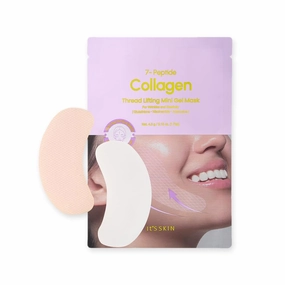It'S SKIN 7-Peptide Collagen Thread Lifting Mini Gel Mask 20ea, Real Collagen Lifting Patches for Instant Firming, Tightening & Skin Elasticity, Korean Skincare