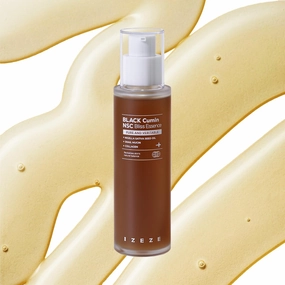 IZEZE BLACK Cumin NSC Bliss Essence 3.38 fl.oz, 100ml l Snail Mucin Essence, Low Molecular Collagen, Hydrating Korean Skin Care for Wrinkles, Good Molecules, Nigella Sativa Seed Oil, Thymoquinone