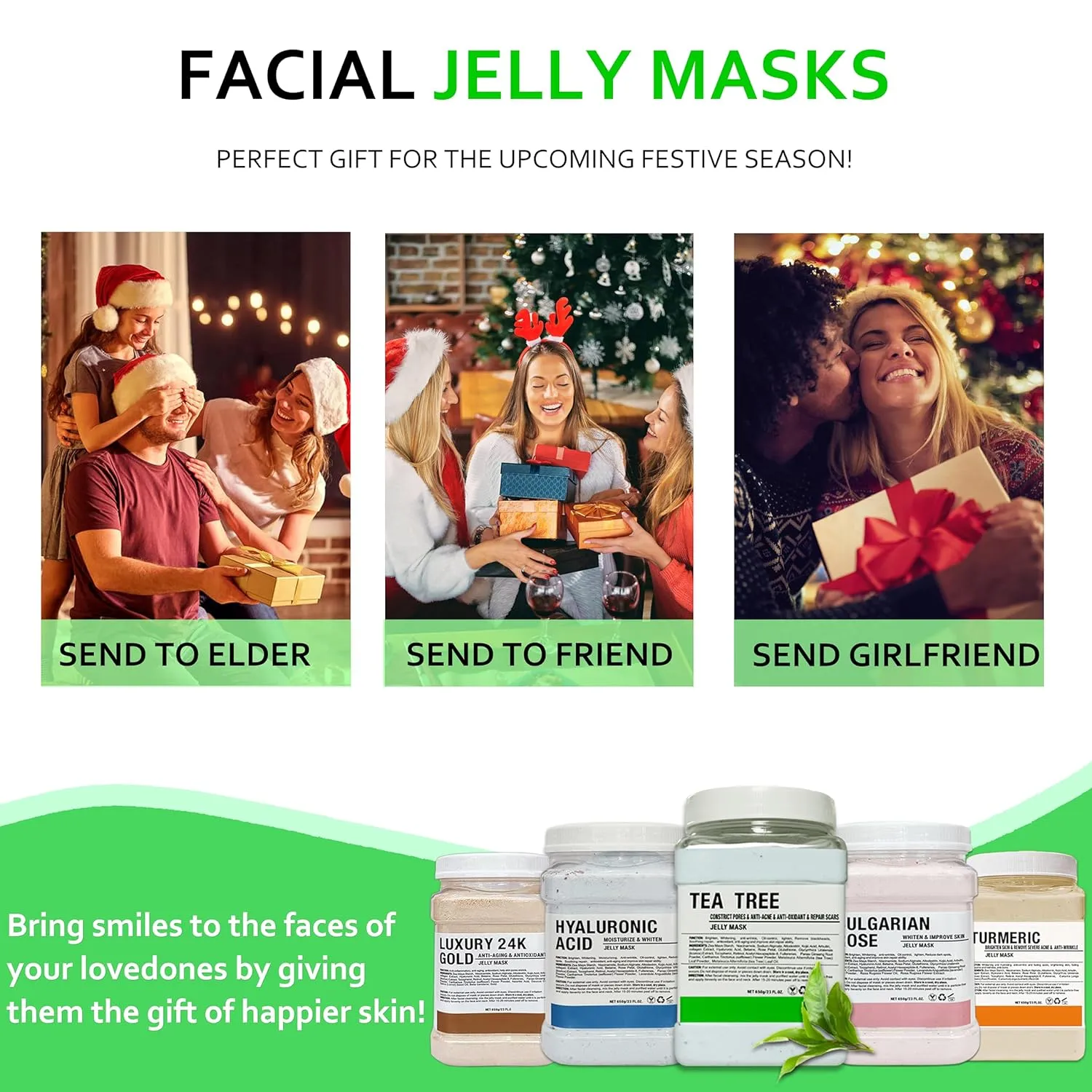 Jelly Mask Powder for Facials, Aloe Vera Jelly Masks for Facials Professional,Jelly Face Mask,Hydrating, Rubber Mask for Fight Fine Lines with Double-ended Silicone Brush, 23 Fl Oz