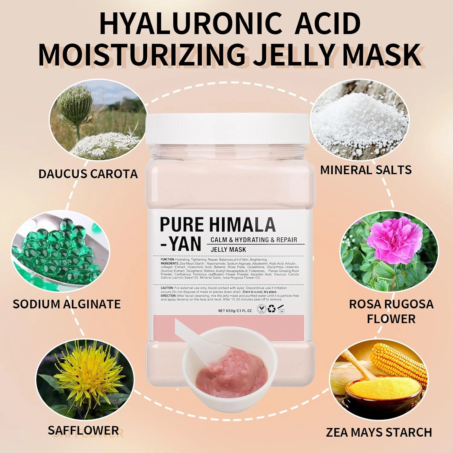 Jelly Mask For Facials, Vajacial Jelly Mask, Face Mask For Instant Hydration, Vegan Peel Off Face Mask, For Cleaning, Calming (Pure Himala Yan)