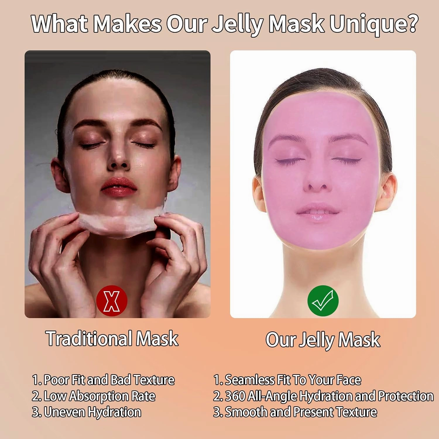 Jelly Mask For Facials, Vajacial Jelly Mask, Face Mask For Instant Hydration, Vegan Peel Off Face Mask, For Cleaning, Calming (Pure Himala Yan)