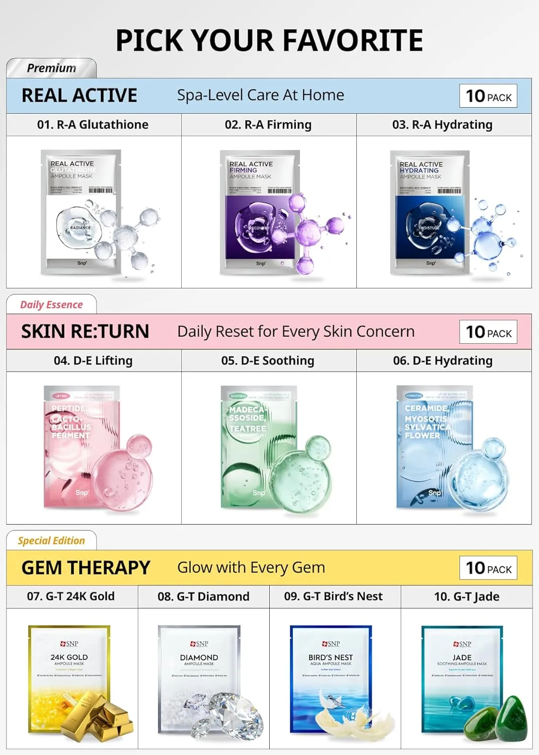 [K Beauty] Real Active Firming Ampoule Sheet Mask | Revitalizing and Strengthening for All Skin Types | Vegan Sheet Masks with 7 Collagen and Peptides | Collagen Face Masks Skincare | 10 Sheets