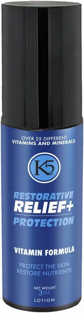 K5 Restorative Relief  Protection – Age-Defying, Moisturizing Cream – Made in USA – Vitamins, Collagen and Niacinamide, 3oz