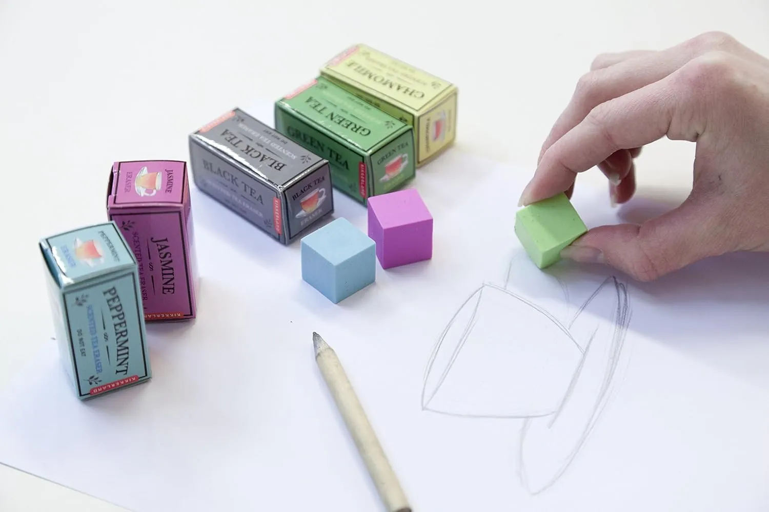 Kikkerland Tea Scented Erasers, Set of 5 (ER31)