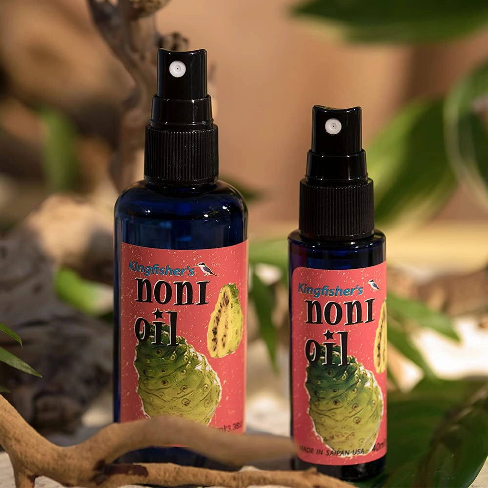 Kingfisher's Noni Oil, Made from Organic Noni Fruit & Extra Virgin Coconut oil, Ideal for Dry Skin (elbows, heels, or knees), Anti-aging face oil, Nourishing Scalp Oil, Massage oil 100ml