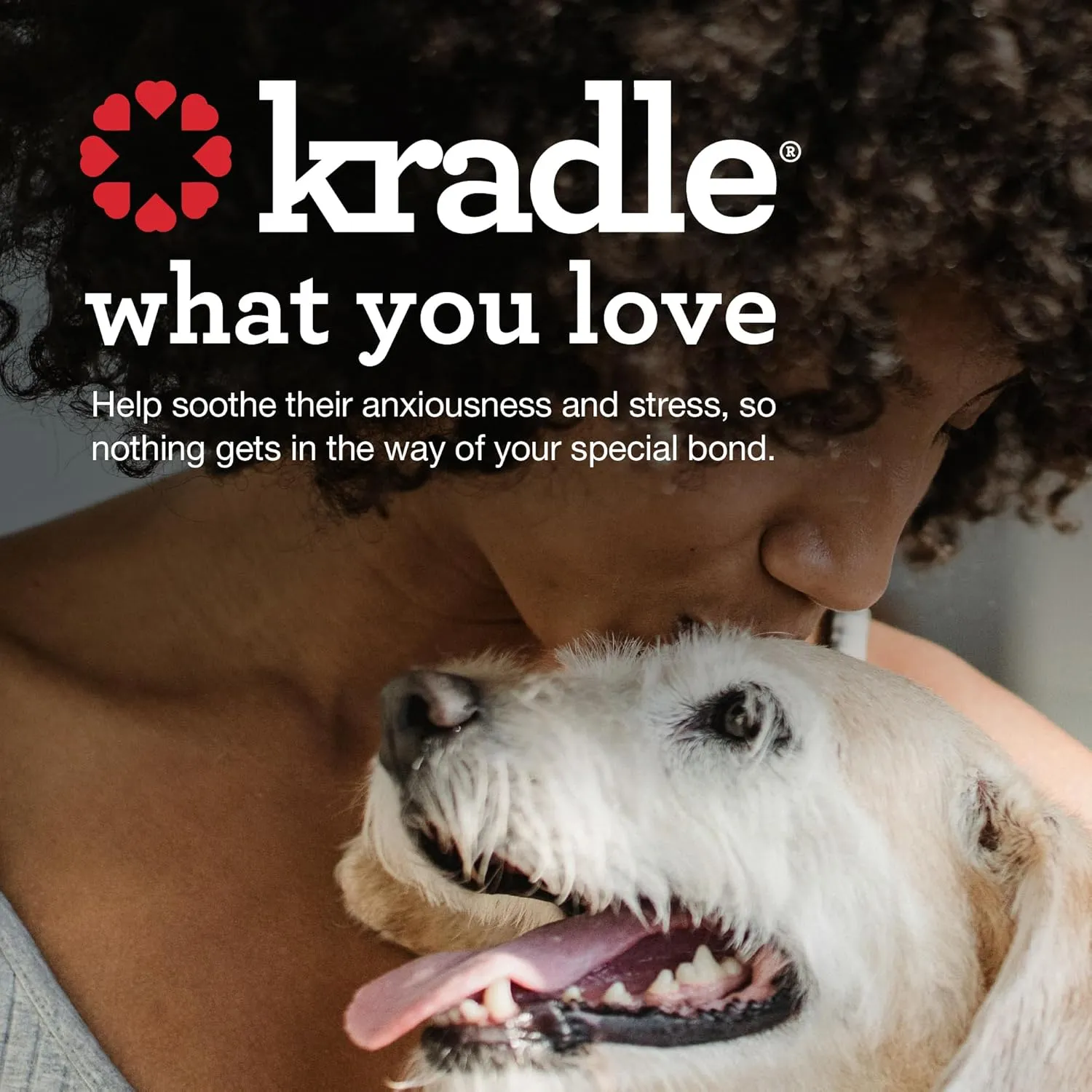 Kradle Bliss Bars - All-Natural Calming Peanut Butter Bars with GABA & L-Theanine for Happy, Relaxed Dogs - 6 Count