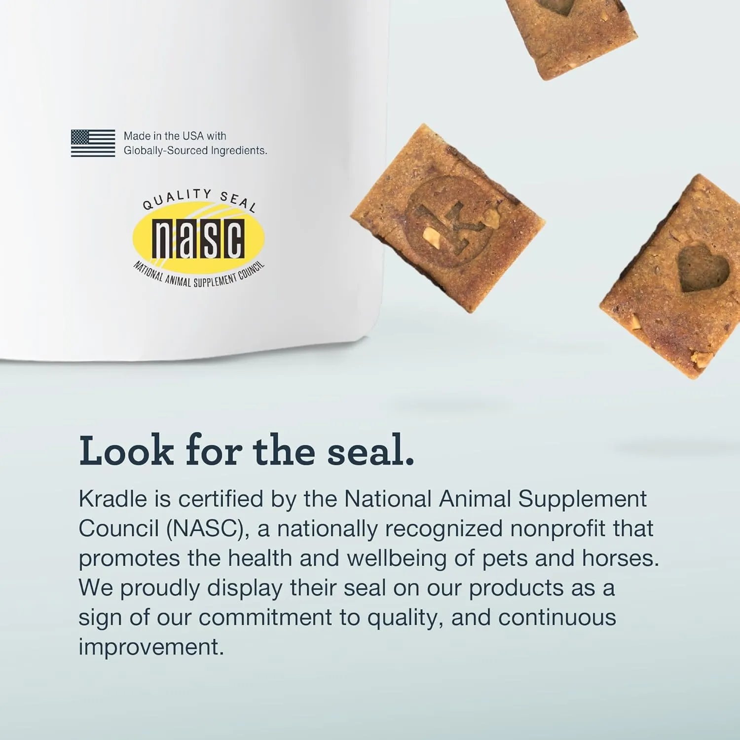 Kradle Bliss Bars - All-Natural Calming Peanut Butter Bars with GABA & L-Theanine for Happy, Relaxed Dogs - 6 Count