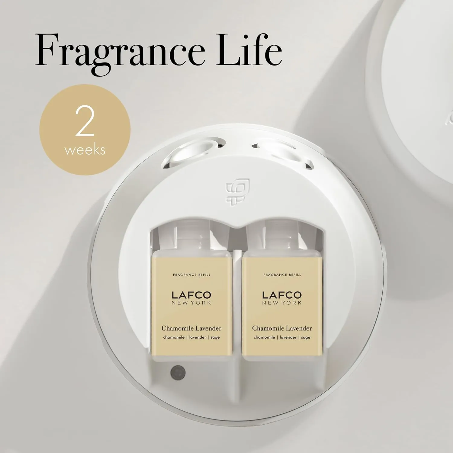 LAFCO New York Pura Smart Device Refill, Chamomile Lavender - Pack of 2 - Vial Delivers Up to 2 Weeks of Fragrance Life - Made in the USA