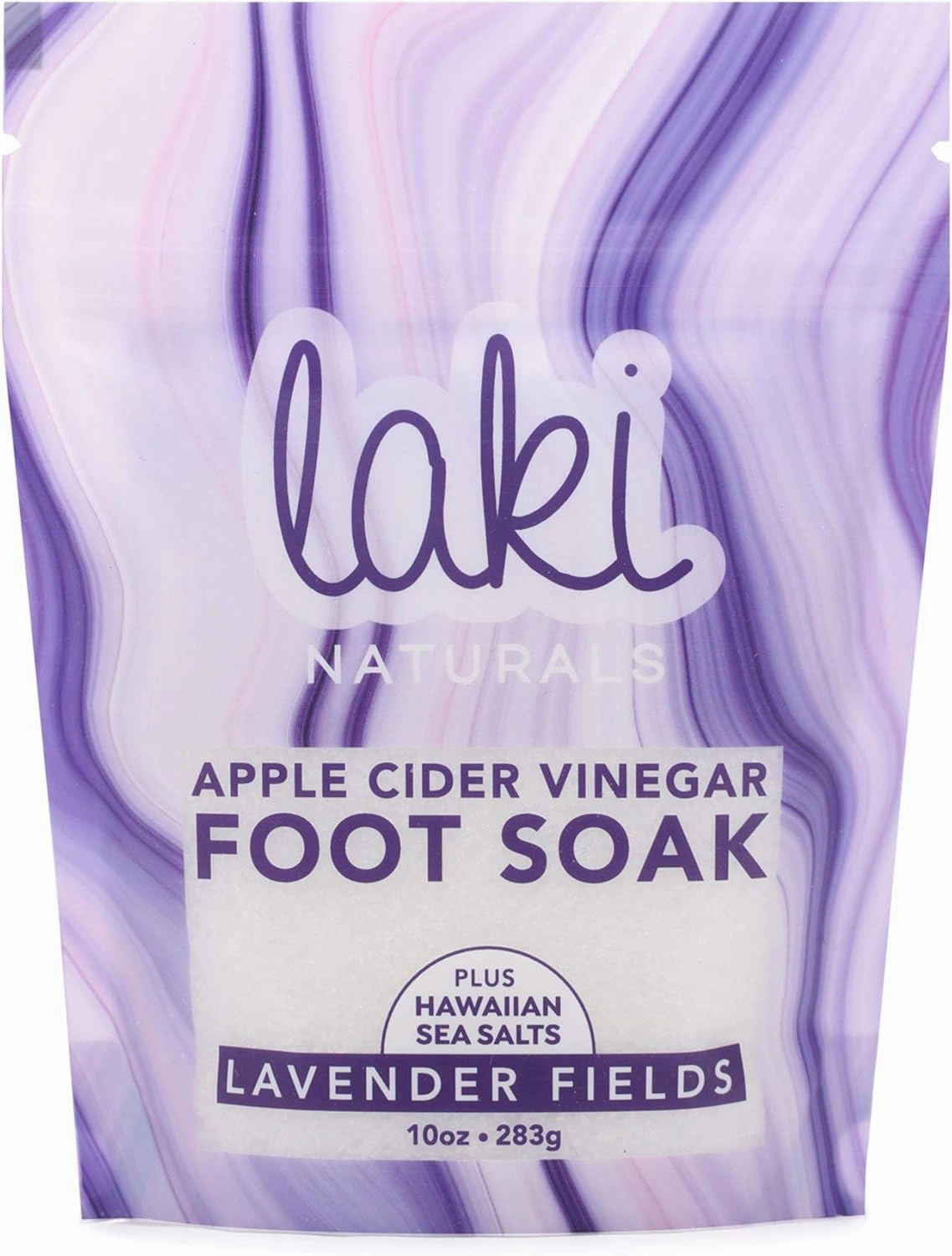 Laki Naturals Apple Cider Vinegar Foot Soak, Foot Detox Soak, Pedicure Soak, Foot Soak Callus Remover, Foot Treatment, Epsom Salt Foot Soak with Hawaiian Sea Salts (10 oz) - Lavender Fields