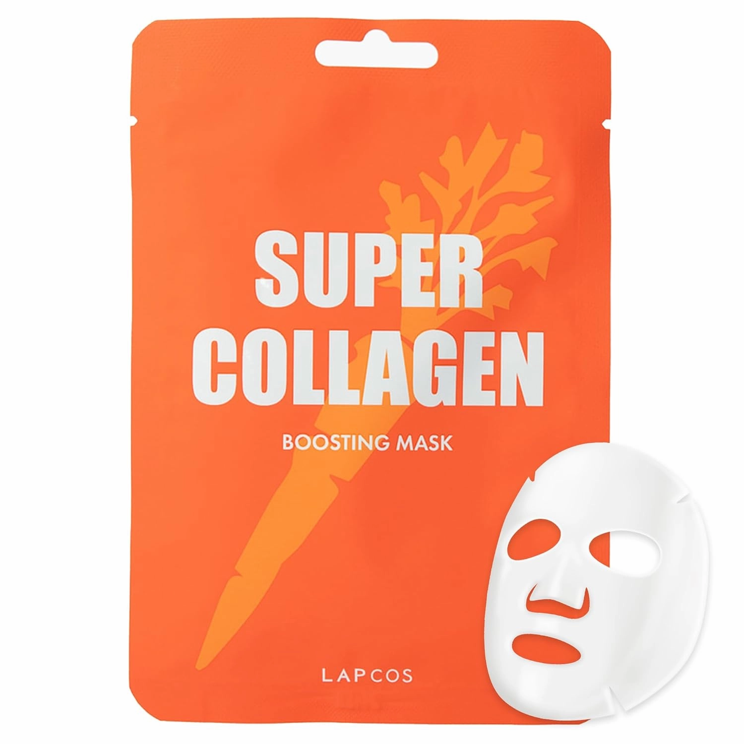 LAPCOS Super Collagen Sheet Mask – Hydrating Face Masks w/Peptide Complex, Vegan Collagen, Niacinamide & Hyaluronic Acid – Revitalizing & Firming Korean Skincare Paraben-Free, Cruelty-Free (10 Pack)