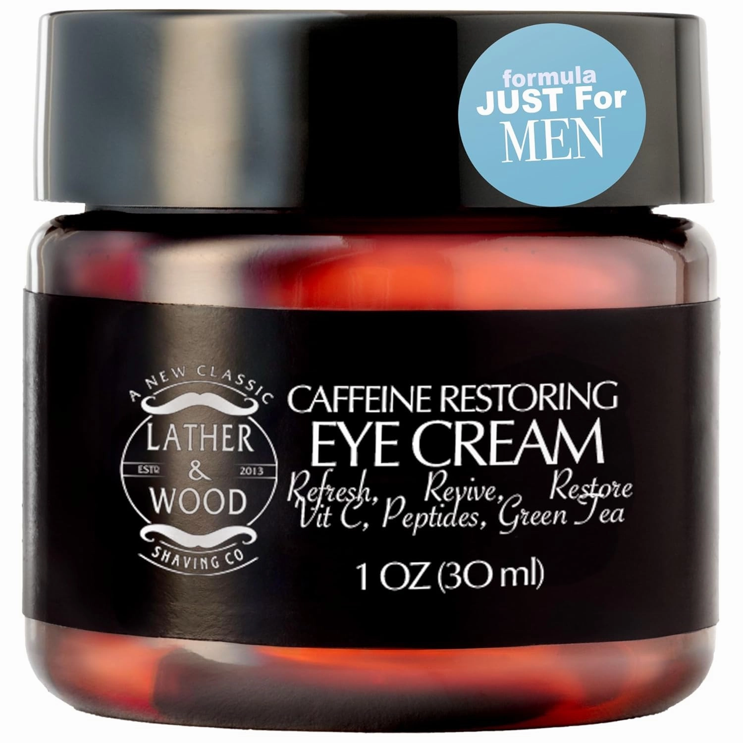 Lather & Wood Shaving Co Caffeine Restoring Eye Cream For Men - 'The Tiny Jar that Packs a Punch' Mens Eye Cream 30ml
