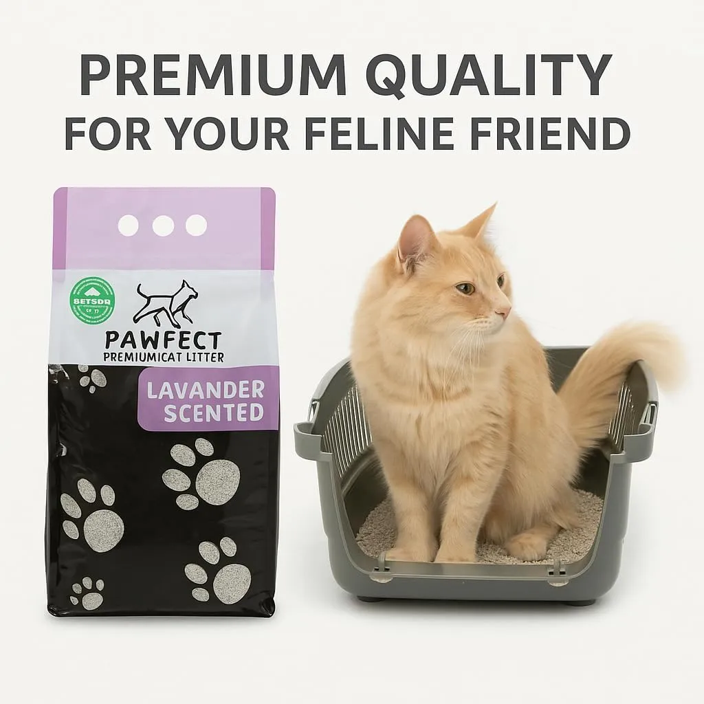 Lavender & Marseille Soap Cat Litter Combo – 46 lb / 24L (1x9L   3x5L), Clumping, Dust-Free, Odor Control