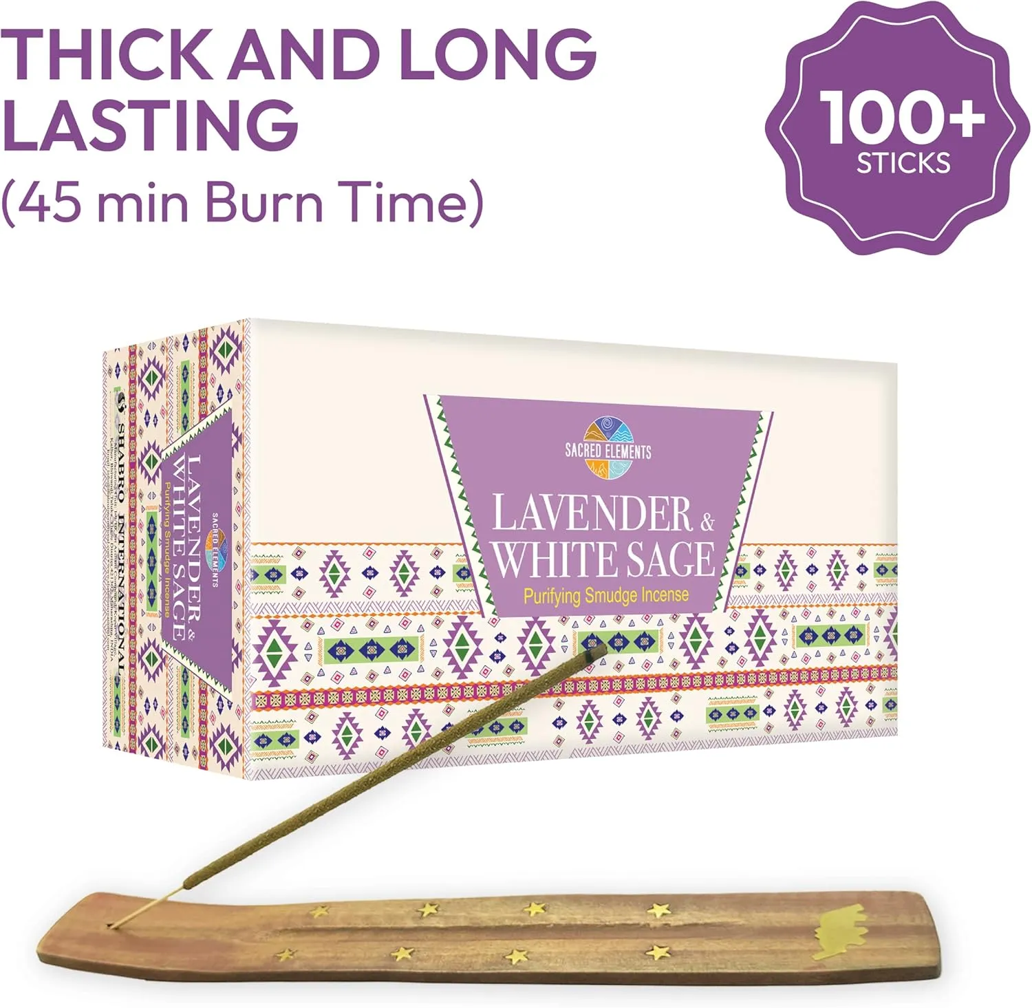 Lavender Incense Sticks with Sage - Masala Incense for Calming & Meditation Incense | Contains Earthy White Sage Incense, Perfect Housewarming or Fall Incense Sticks Gift (Inciensos Aromaticos)