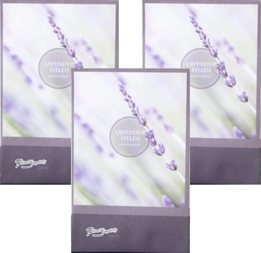 Lavender Scented Sachets Pack of 3, Everyday - Long-Lasting Scented Bags, Home Fragrance, Air Freshener & Deodorizer for Closet, Room, Drawer, or Cars, Made in USA