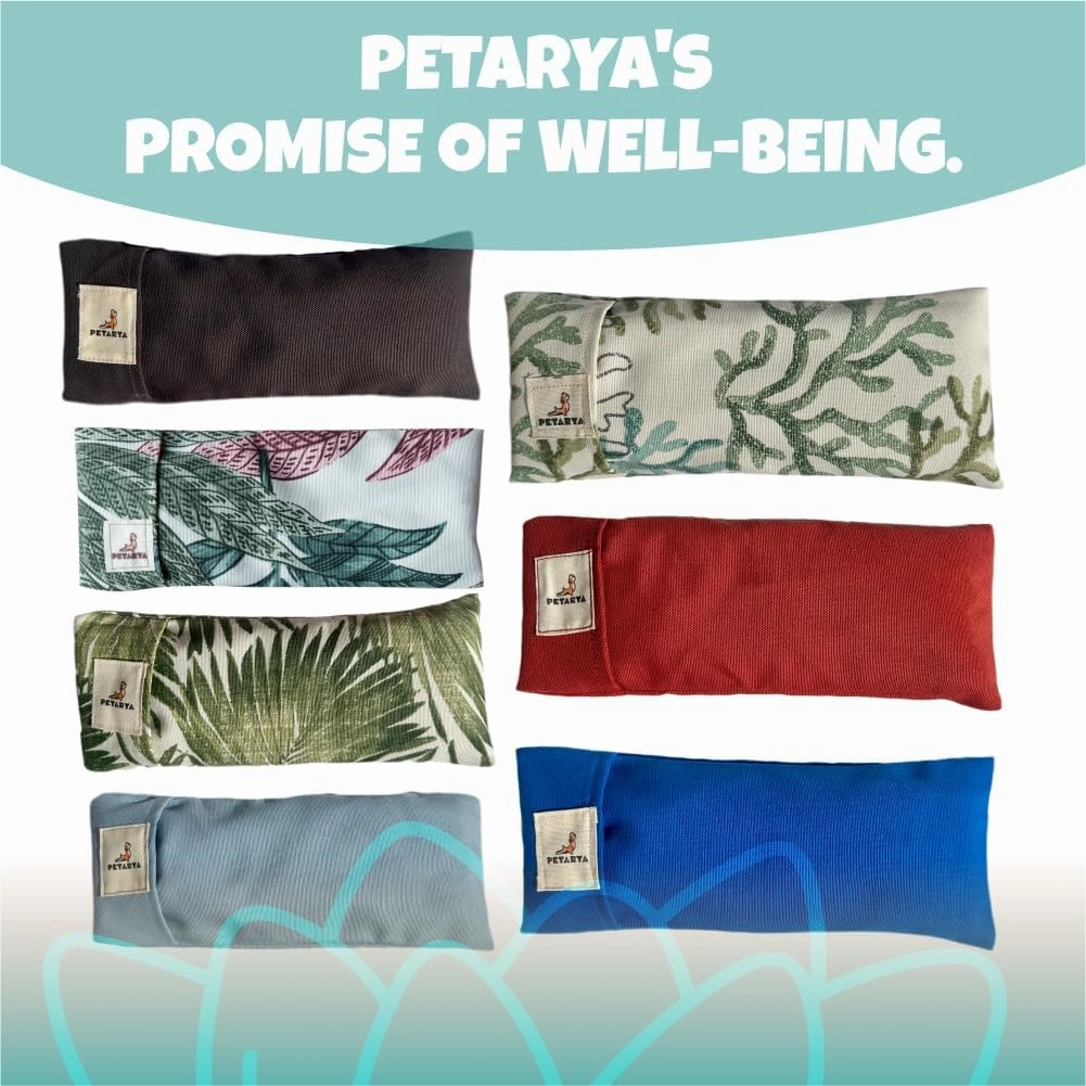 Lavender & Buckwheat Eye Pillow, Relaxing Aromatherapy for Shavasana Yoga, Eye Relaxation, Stress Relief, Natural, Chemical-Free Comfort, 23x10 cm