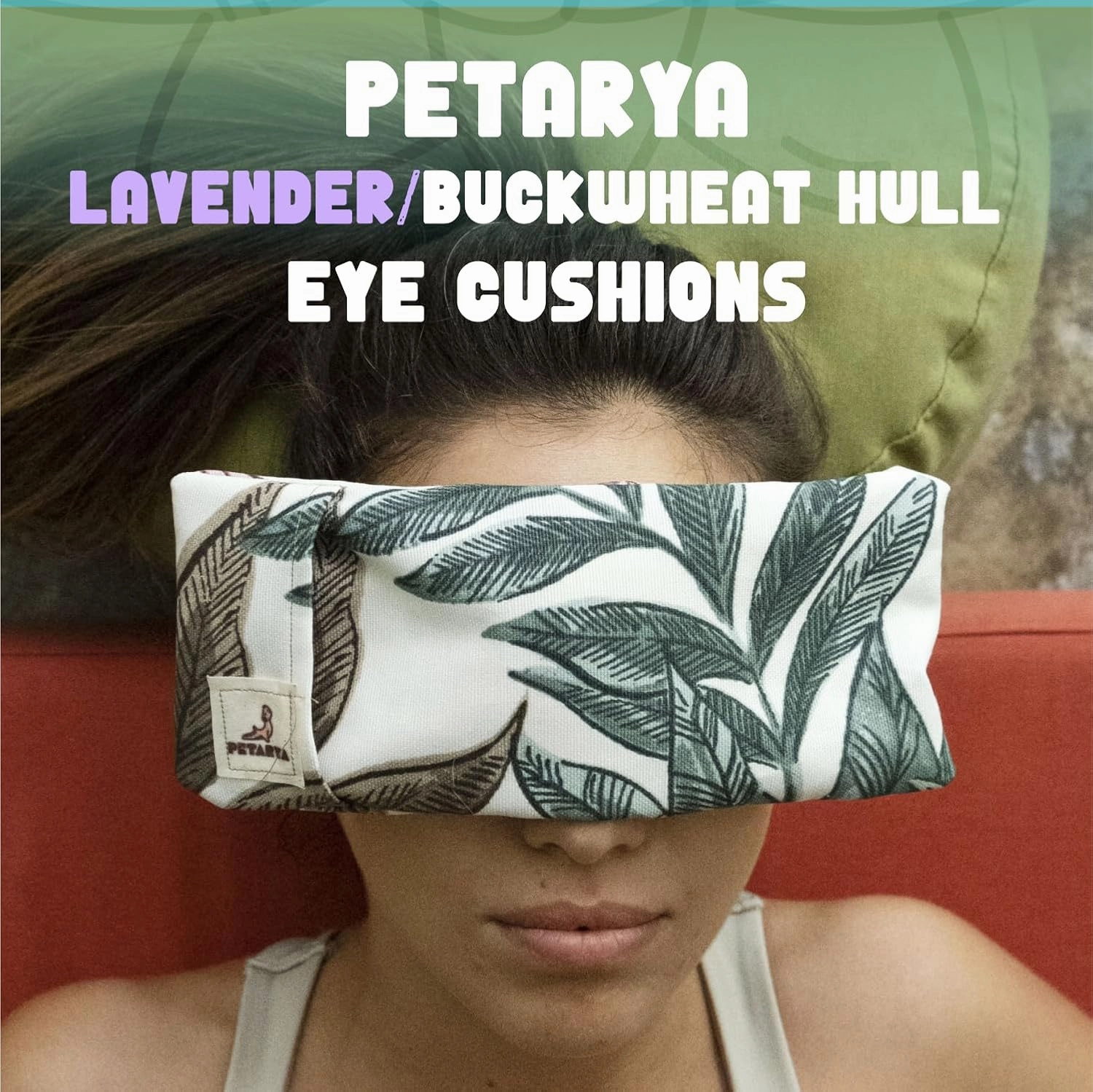 Lavender & Buckwheat Eye Pillow, Relaxing Aromatherapy for Shavasana Yoga, Eye Relaxation, Stress Relief, Natural, Chemical-Free Comfort, 23x10 cm