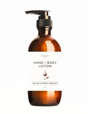 LAVENDER LANE Black Cherry Merlot Hand & Body Lotion, 9 oz - Soothing Goat's Milk, Moisturizing Shea Butter, Grown & Made in USA
