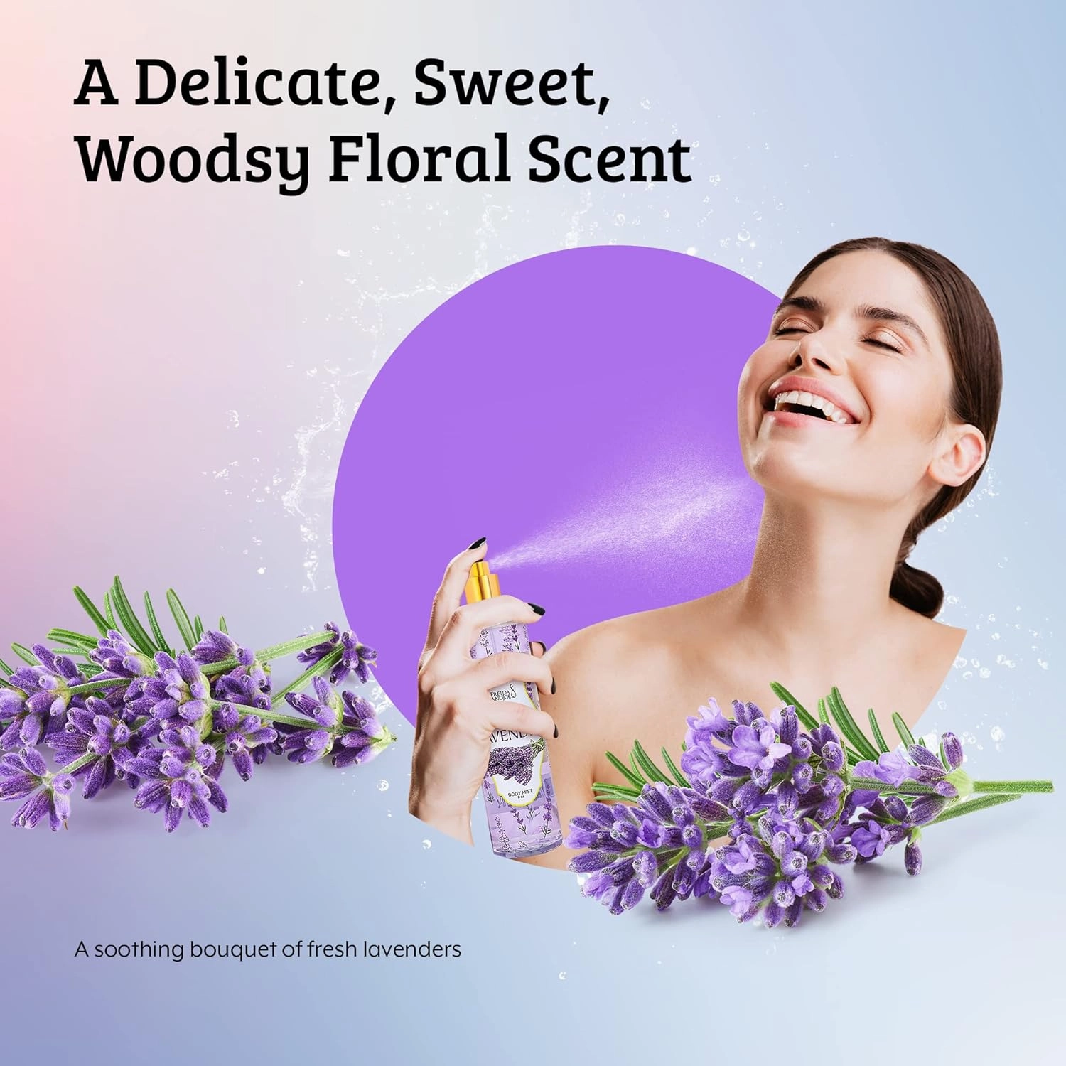 Lavender Luxury Body Spray For Women, Womens Perfume Fragrance Body Mist & Sprays, Women's Woodsy Scented Gifts & Presents, 8 oz Fine Mist Spray Bottle